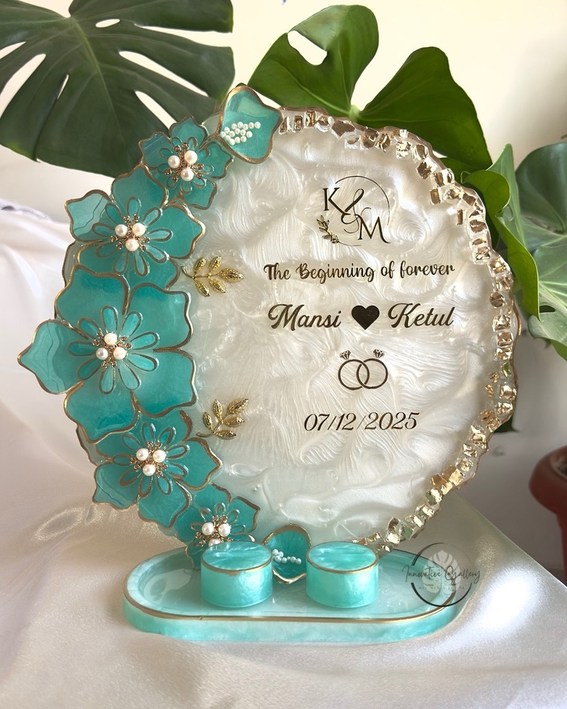 Personalized Resin Engagement Ring Platter